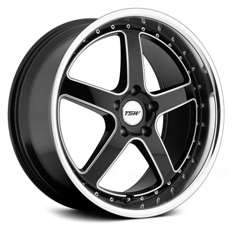 Tsw Carthage Wheels Gloss Black With Mirror Cut Lip And Milled