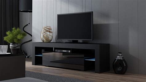 Concept Muebles Tv Stand Milano 160 Black Tv Cabinet With Leds