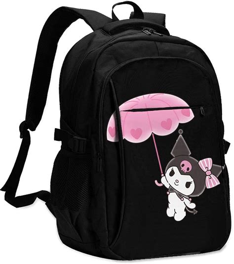 Vjsdiud Kuromi Backpack Personality With Usb Backpack Laptop Bag