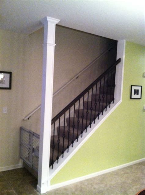 Replace Knee Wall With Column And Hand Railing Open Stairs House