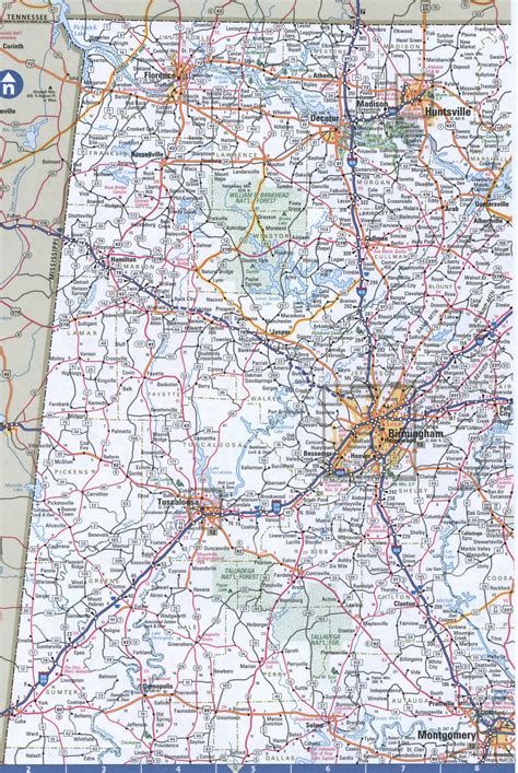 Map Of Alabama Northernfree Highway Road Map Al With Cities Towns Counties