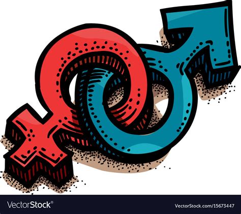 Cartoon Image Of Male Female Sex Symbol Gender Vector Image