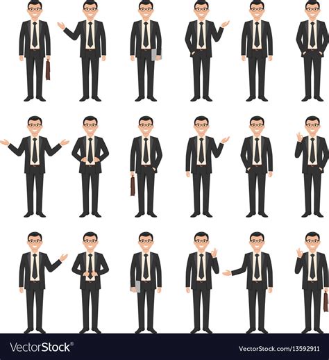 Collection Of A Young Businessmen Royalty Free Vector Image