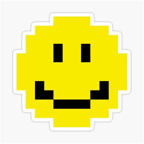 Pixel Smiley Face Sticker For Sale By Dripped Store Redbubble