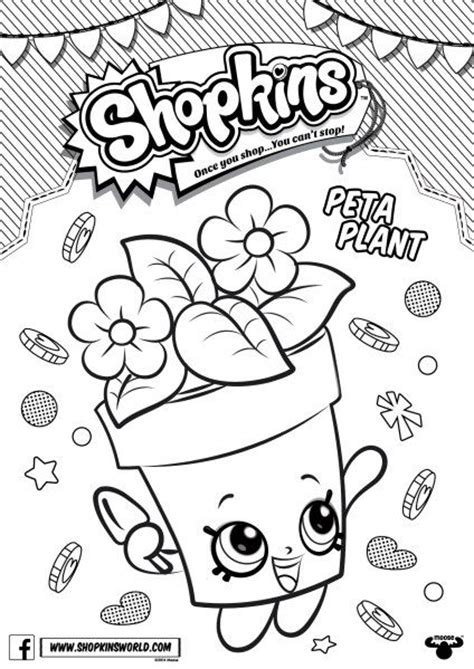 shopkins coloring pages season  peta plant shopkins pinterest seasons shopkins