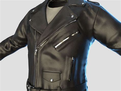 Black Leather Jacket 3d Model By Sashaherz