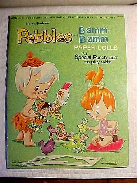 1965 Flintstones Hanna Barbera Comic Pebbles And Bamm Bamm Paper Doll Book 498 Picclick