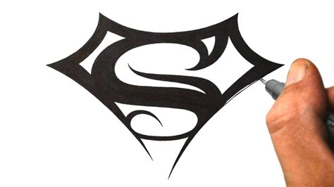 How To Draw Superman Logo Tribal Tattoo Design 2 Youtube