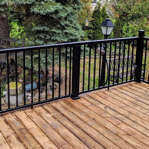 6′ Long X 36″ High Black Aluminum Deck Railing Kit Nuvo Iron