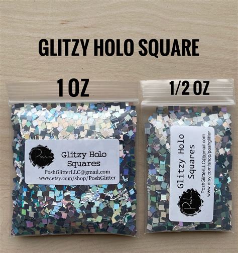 Glitzy Holo 3mm Square Silver Holographic Glitter Square Etsy