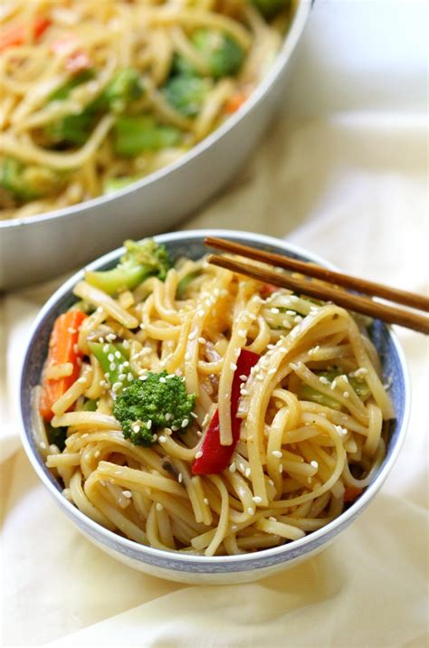 Noodles should only take 4 minutes to cook, and you want to add the cooked noodles right to the wok, so plan accordingly. 10-Minute Gluten-Free Vegetable Lo Mein (Vegan, Allergy-Free)