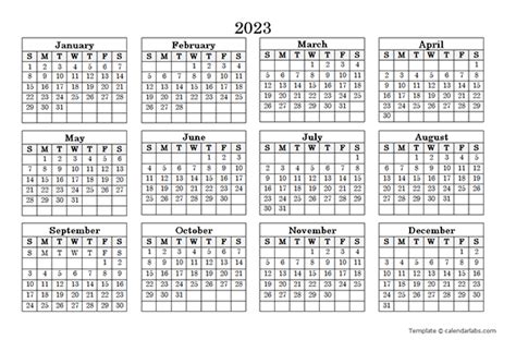 Blank 2023 Year Calendar Printable Blank Calendar Printable 2023