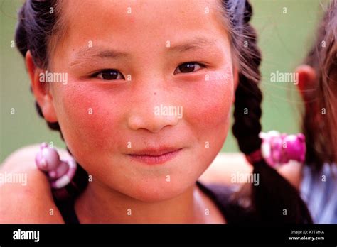 Mongolia Mongols Face Stock Photo Alamy