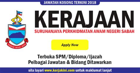 Jawatan kosong negeri sabah 2018. Jawatan Kosong Kerajaan Negeri Sabah - Terbuka SPM/Diploma ...