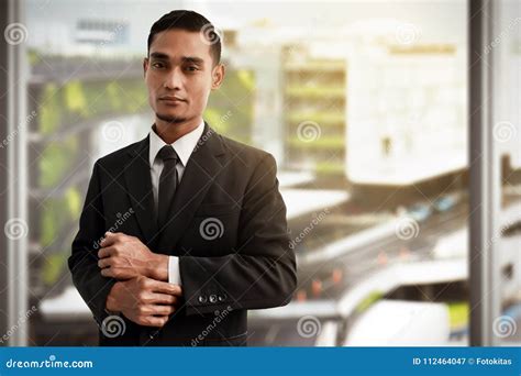 Asian Business Man Wear Black Suit Stock Image Image Of Employee