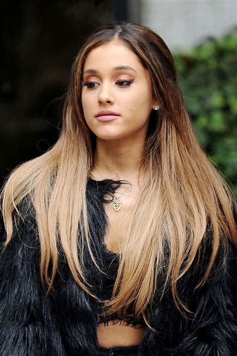 Ariana Grande Straight Light Brown Ombré Hairstyle Steal Her Style