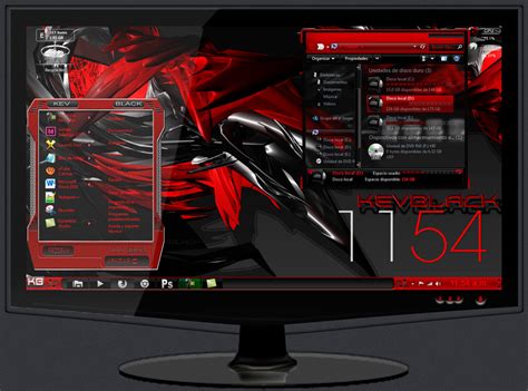 Tema Red Black Full Glass Para Windows 7 2014 Kevblack