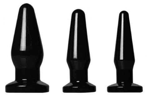 Trinity Vibes Black Anal Sex Toy Butt Plug Trainer Kit Ass Beginners