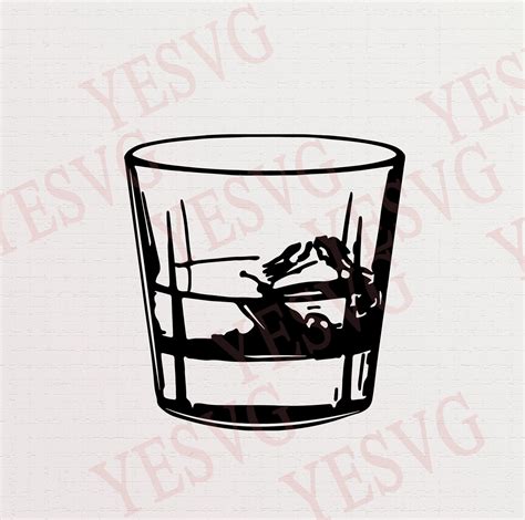 Whisky Glass Svg Bourbon Glass Clipart On The Rocks Svg Cut Etsy Finland