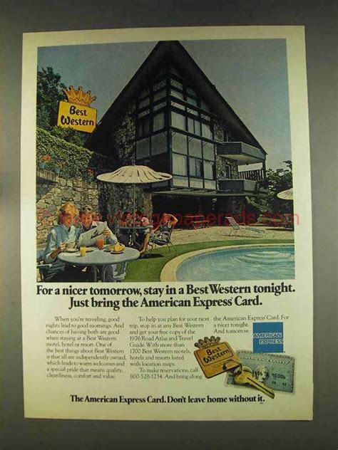 If you had to choose. 1976 Best Western Ad -Bring American Express Card