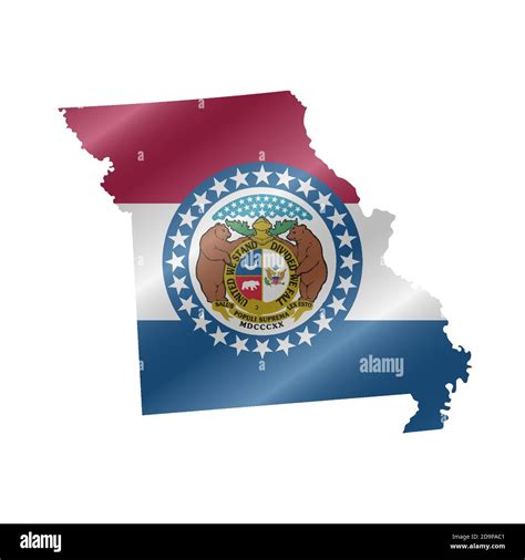 Waving Flag Map Of Missouri Vector Illustration Stock Vector Image