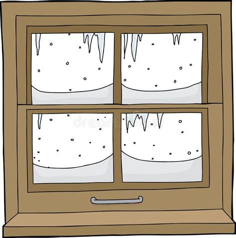Window Panes With Snow Stock Illustration Illustration Of Weather