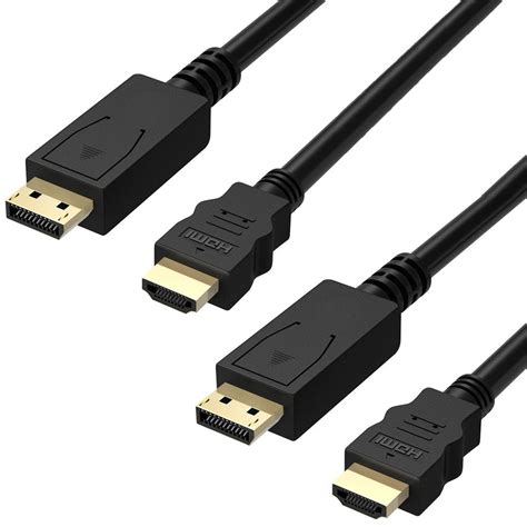Dp To Hdmi Cable 6ft 2 Pack Fosmon Ul Listed Gold Plated
