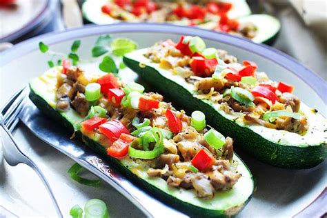 Preheat oven to 400 degrees. Stuffed Zucchini Boats | 15 minutes prep time!