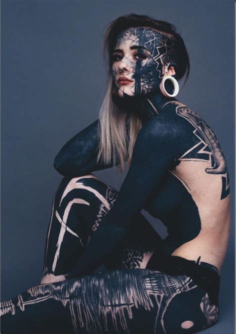 Covered In Black Ink This Full Body Tattoo Is Awesome Full Body Tattoo All Black Tattoos