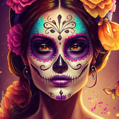 Beautiful Illustration Of The Day Of The Dead Mexican Tradition