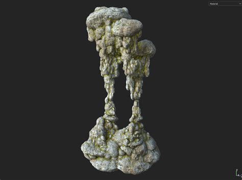 Low Poly Mossy Cave Column Sf4 3d Asset Cgtrader