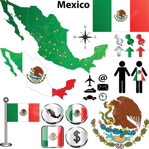 Mexico Map With Regions Design Template Mexico Vector Design Template