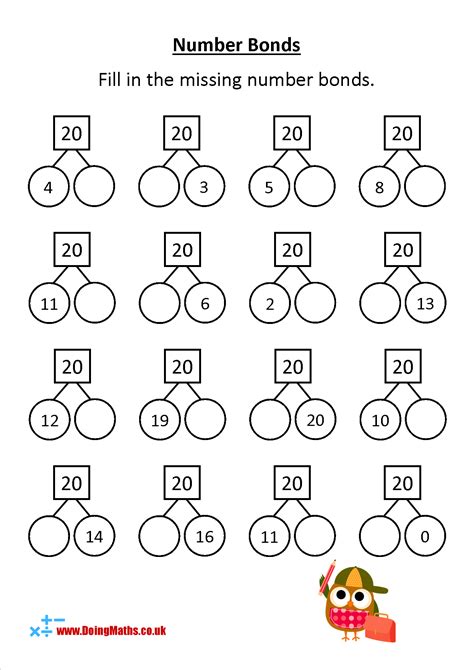 Number Bonds To 20 Number Bonds Worksheets Mental Maths Worksheets