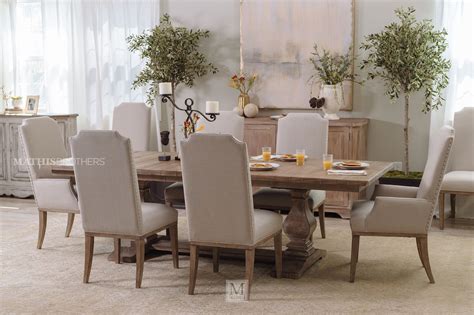 Dining tables tend to be made to a standard height of 30 inches (76cm). 84" to 120" Rectangular Trestle Dining Table in Cypress ...