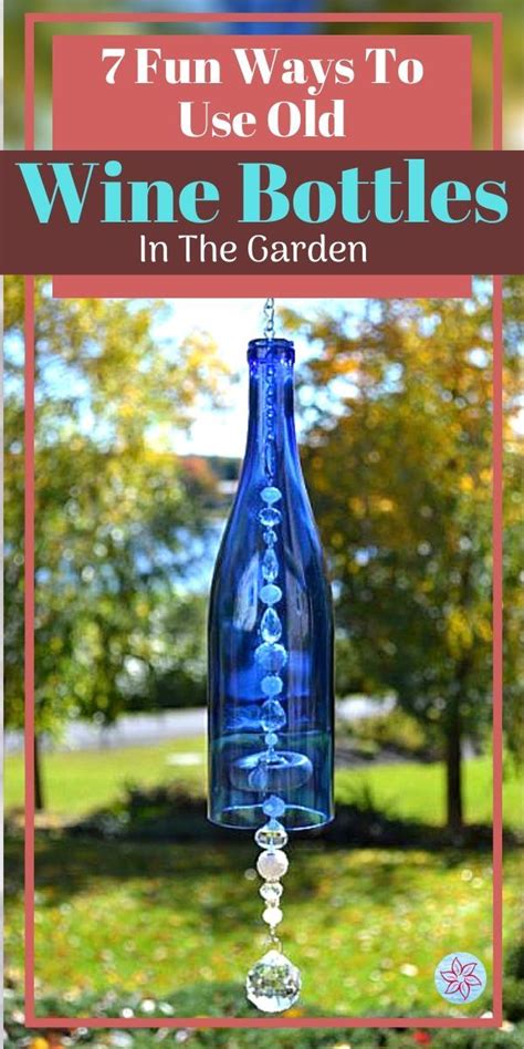 A Blue Glass Bottle Hanging From The Side Of A Tree With Text Overlay