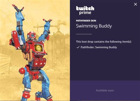 Apex Legends Pathfinder Receiving New Twitch Prime Skin Swimming Buddy