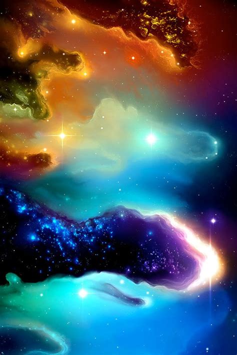 Rainbow Nebula Mobile9 Papel De Parede Para Iphone Nebulosa Tela