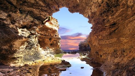 Wallpaper Id 641919 Cave 4k Sky Rock Formation Water Grotto