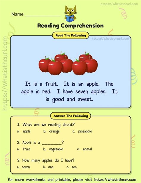 Reading Comprehension For Kids On Apples Your Home Teacher