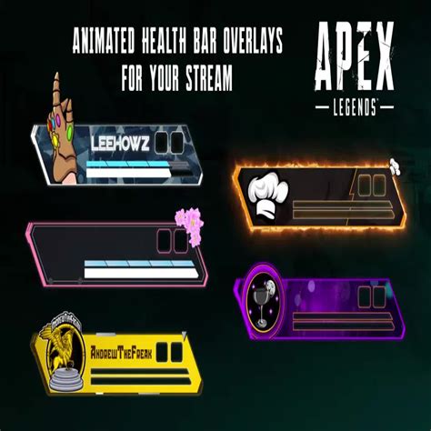 I Will Create Apex Legends Custom Animated Health Bar Overlay For