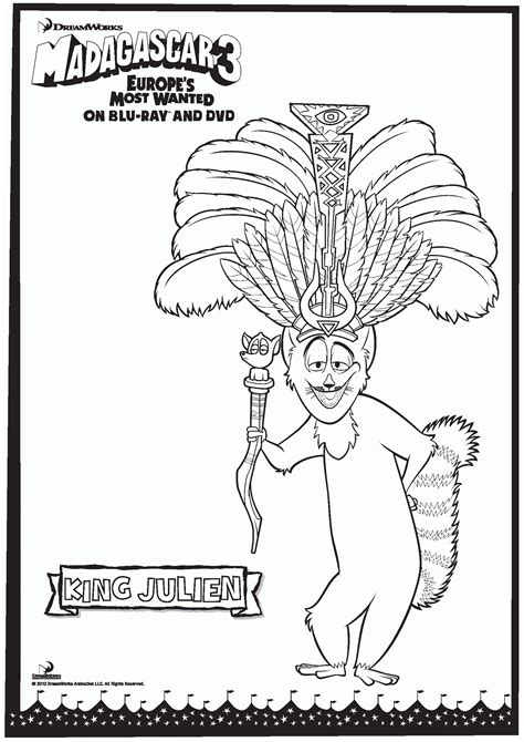 These creatures are quite popular among kids and adults alike and are often depicted in movies, both animation and realistic. Madagascar Coloring Pages King Julien - Coloring Home