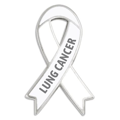 Pinmarts Lung Cancer White Awareness Ribbon Enamel Lapel Pin Ebay