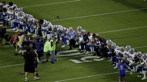 Cowboys Kneel In Unison Prior To Az Game