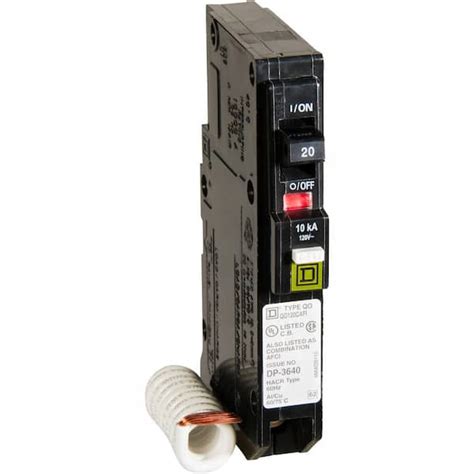 Square D Qo 20 Amp Single Pole Combination Arc Fault Circuit Breaker