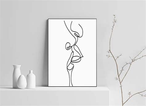 Buy romantic couple art posters and get the best deals at the lowest prices on ebay! Kiss Line Art Line Drawing Print Love Poster Continuous ...