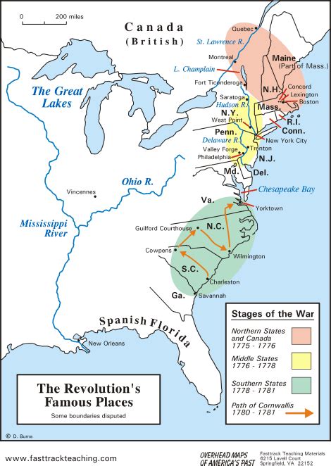 Map Of The American Revolution World Map