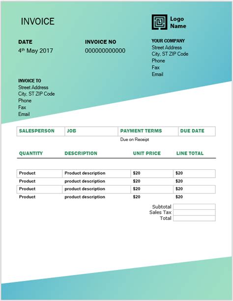 Salary Invoice Template Free Payslip Templates