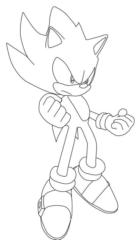 Super Sonic lineart by SonicGMI-22 on DeviantArt