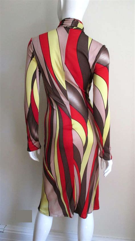 Gianni Versace Pattern Silk Knit Dress At 1stdibs