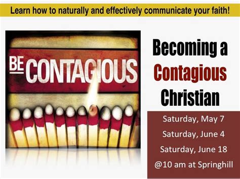 Becoming A Contagious Christian Series At Springhill Missionary Baptist